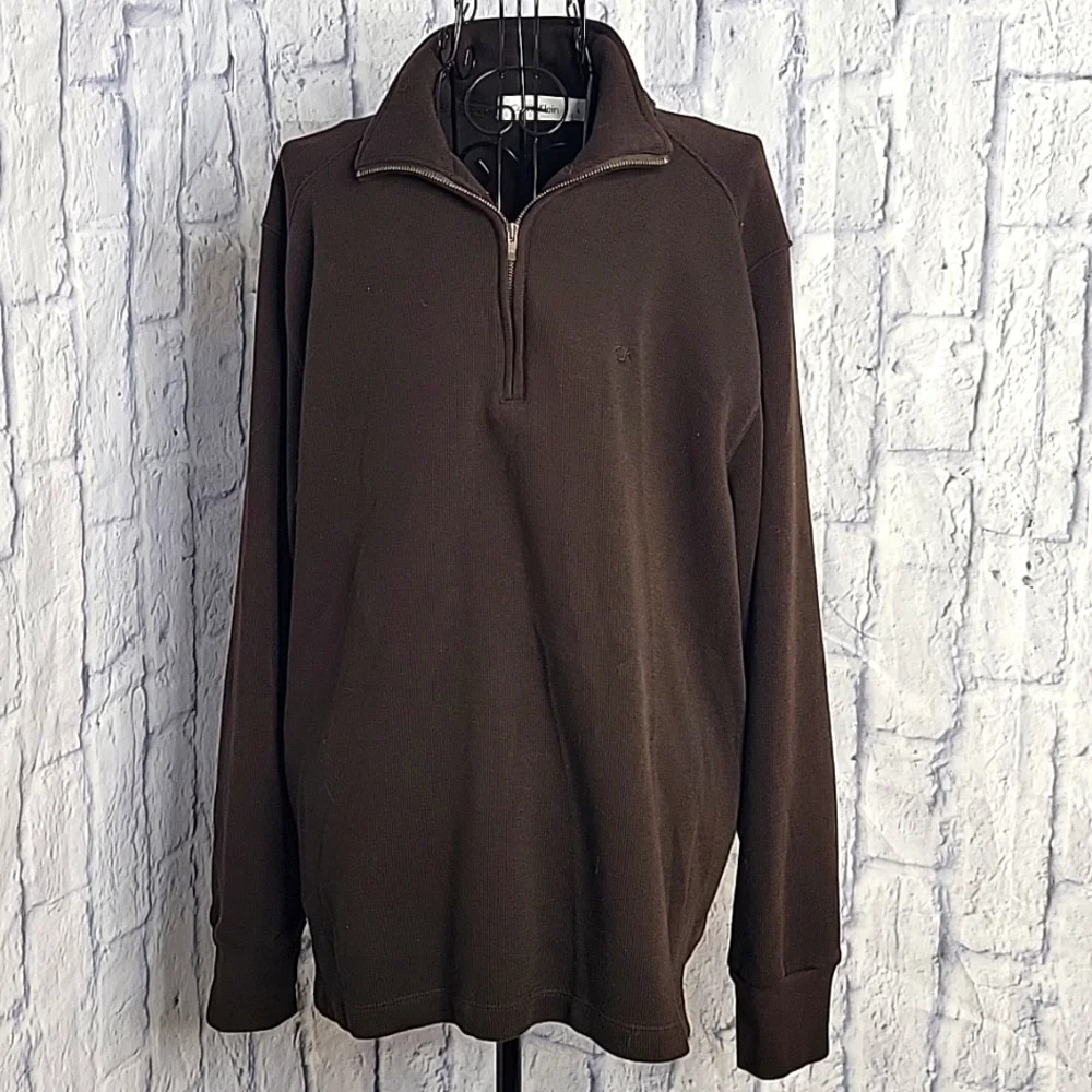 CALVIN KLEIN‎ 1/4 Zip Long Sleeves Pullover Large